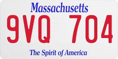 MA license plate 9VQ704