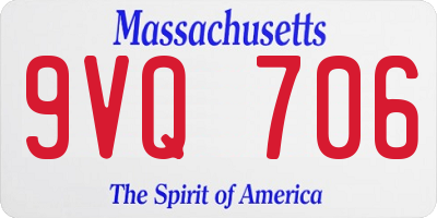 MA license plate 9VQ706