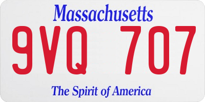 MA license plate 9VQ707