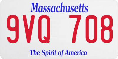 MA license plate 9VQ708