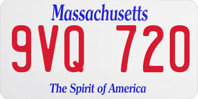 MA license plate 9VQ720