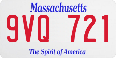 MA license plate 9VQ721