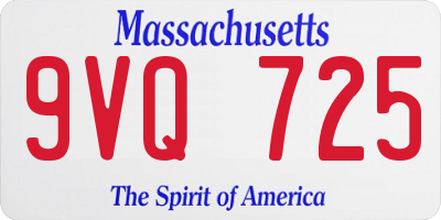 MA license plate 9VQ725