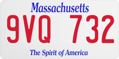 MA license plate 9VQ732