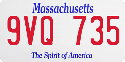 MA license plate 9VQ735