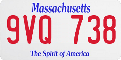 MA license plate 9VQ738