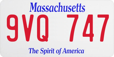 MA license plate 9VQ747