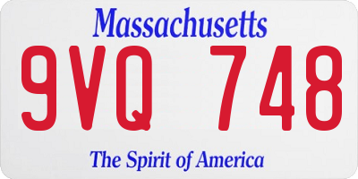 MA license plate 9VQ748