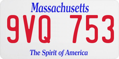 MA license plate 9VQ753