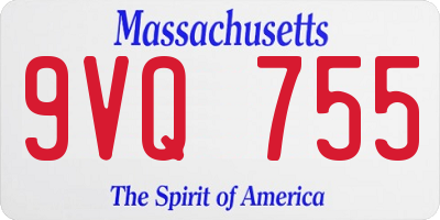 MA license plate 9VQ755