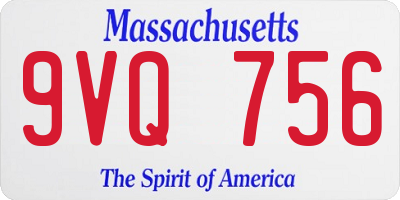 MA license plate 9VQ756