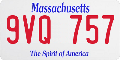 MA license plate 9VQ757