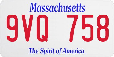 MA license plate 9VQ758