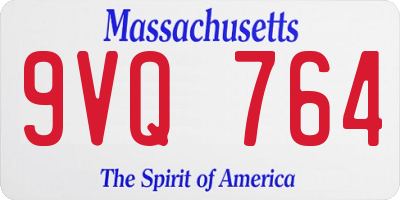MA license plate 9VQ764
