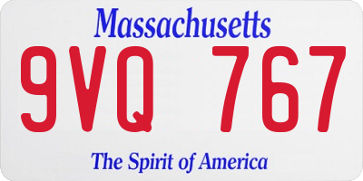 MA license plate 9VQ767