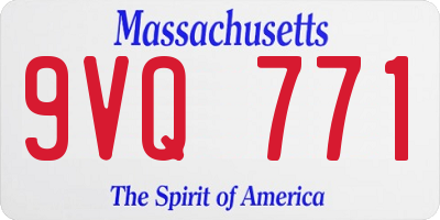 MA license plate 9VQ771