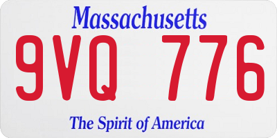 MA license plate 9VQ776