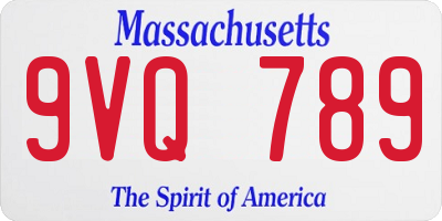 MA license plate 9VQ789