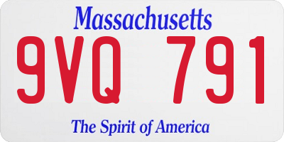 MA license plate 9VQ791