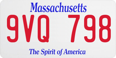 MA license plate 9VQ798
