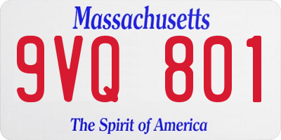 MA license plate 9VQ801