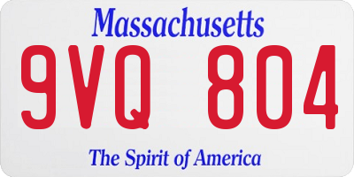 MA license plate 9VQ804