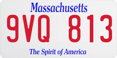 MA license plate 9VQ813