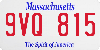 MA license plate 9VQ815