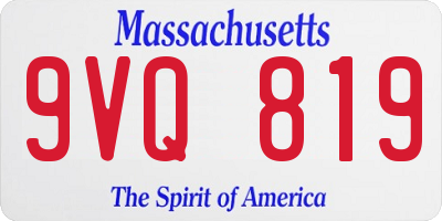 MA license plate 9VQ819