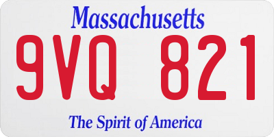 MA license plate 9VQ821