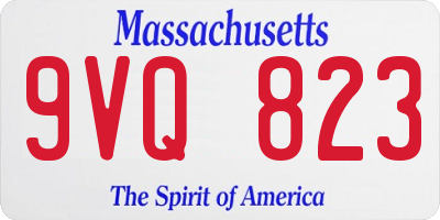 MA license plate 9VQ823