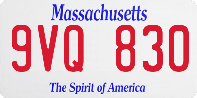 MA license plate 9VQ830