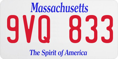 MA license plate 9VQ833