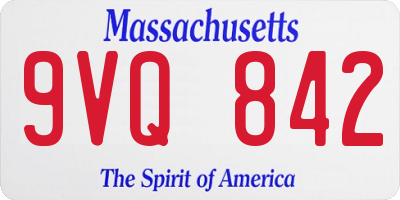 MA license plate 9VQ842