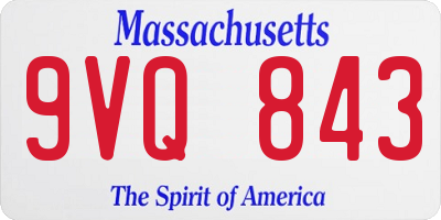 MA license plate 9VQ843