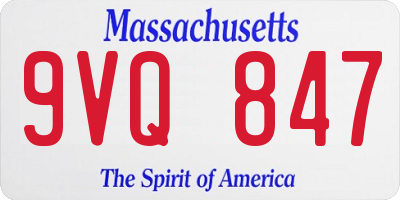 MA license plate 9VQ847