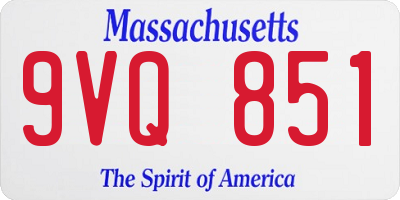 MA license plate 9VQ851