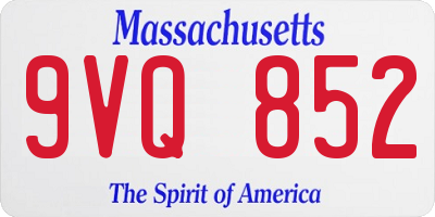 MA license plate 9VQ852