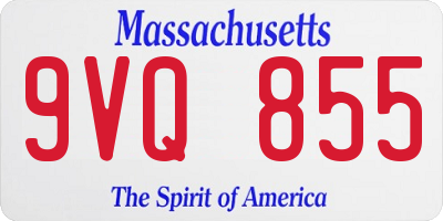 MA license plate 9VQ855