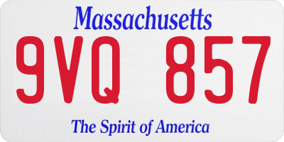 MA license plate 9VQ857