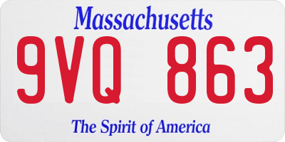 MA license plate 9VQ863