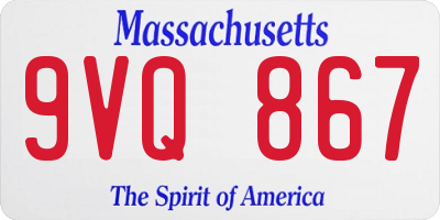MA license plate 9VQ867