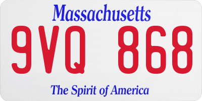 MA license plate 9VQ868