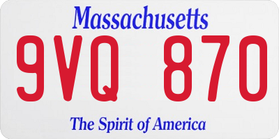 MA license plate 9VQ870