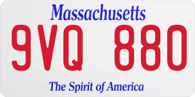 MA license plate 9VQ880