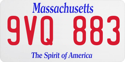 MA license plate 9VQ883