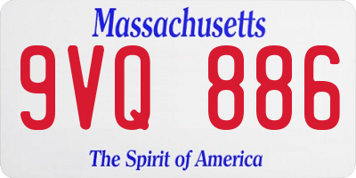 MA license plate 9VQ886