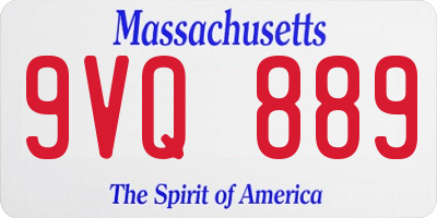 MA license plate 9VQ889