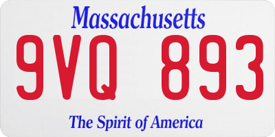 MA license plate 9VQ893