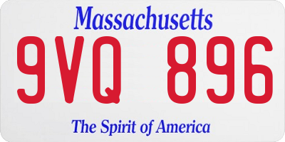 MA license plate 9VQ896